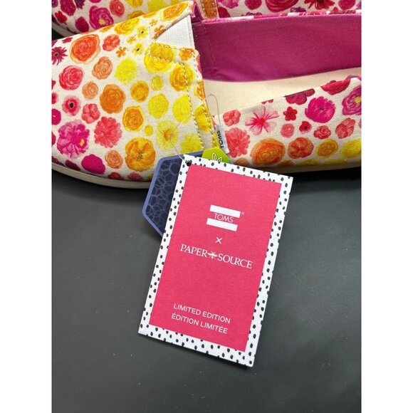 NWT TOMS X Paper Source Alpargata Rainbow Ombre Floral Print Shoes Size 8.5 - Picture 7 of 8